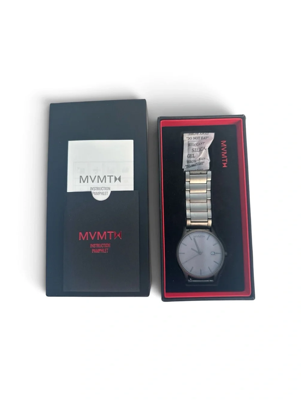 MVMT Silver Stainless Steel Watch 45MM with Light Gray Dial & Date (PM100245)